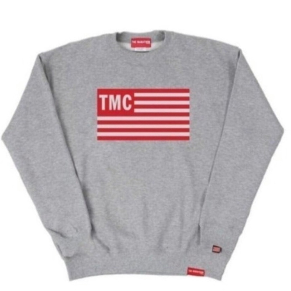 The Marathon Clothing TMC Flag Gray and Red Men's Sweater Crewneck Size S NWT
